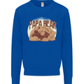 Papa Bear Funny Fathers Day Mens Sweatshirt Jumper Royal Blue