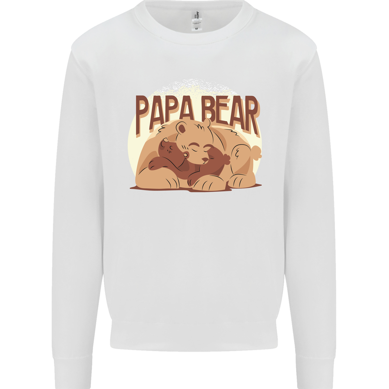 Papa Bear Funny Fathers Day Mens Sweatshirt Jumper White
