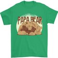 Papa Bear Funny Fathers Day Mens T-Shirt Cotton Gildan Irish Green