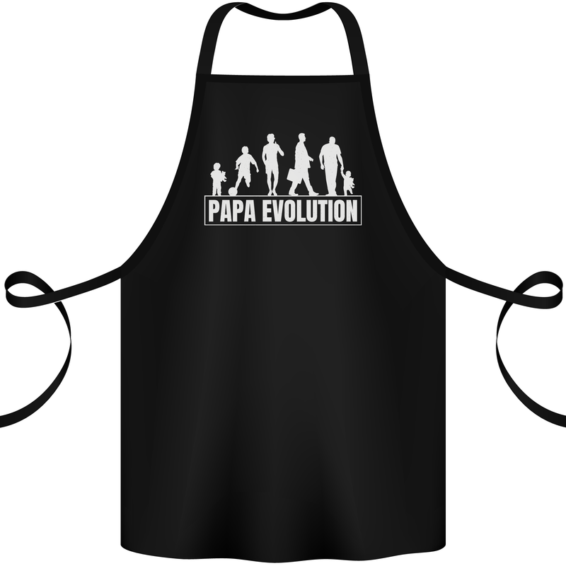 Papa Evolution Fathers Day Cotton Apron 100% Organic Black