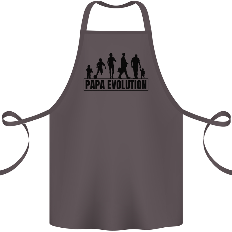 Papa Evolution Fathers Day Cotton Apron 100% Organic Dark Grey