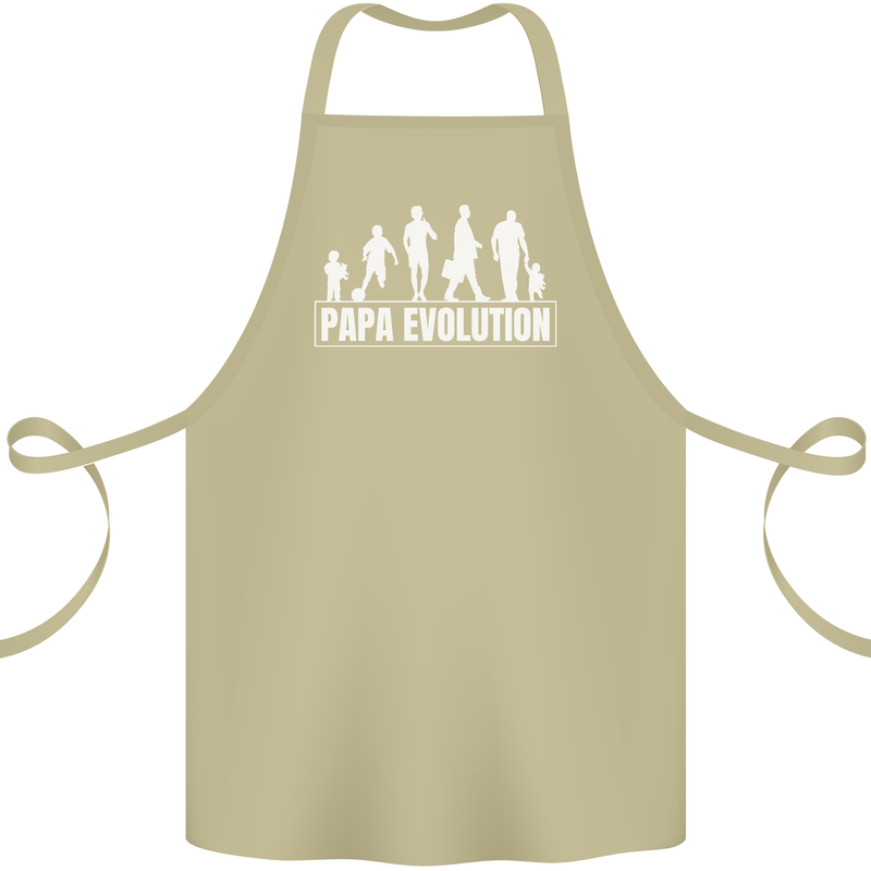 Papa Evolution Fathers Day Cotton Apron 100% Organic Khaki