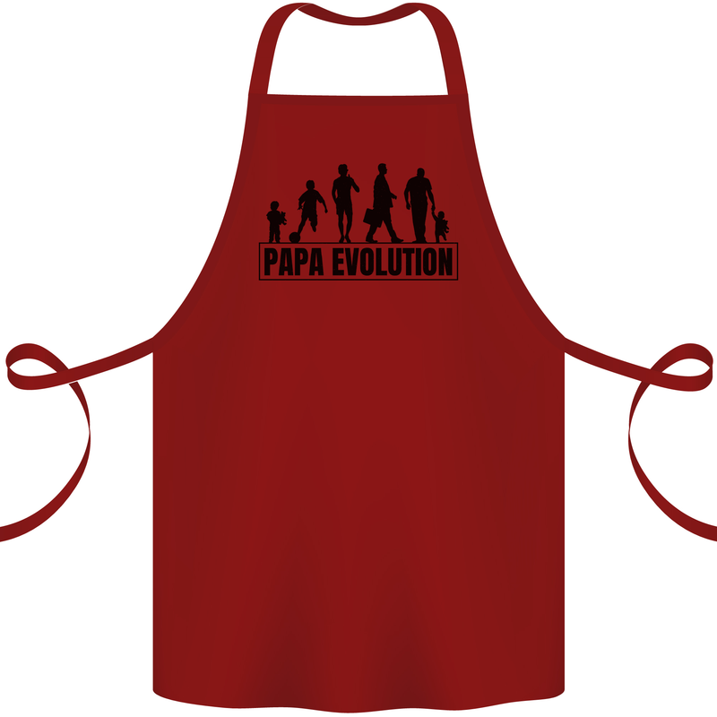 Papa Evolution Fathers Day Cotton Apron 100% Organic Maroon
