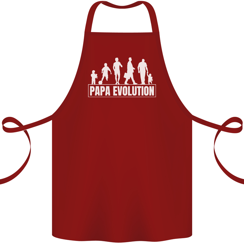 Papa Evolution Fathers Day Cotton Apron 100% Organic Maroon