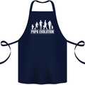 Papa Evolution Fathers Day Cotton Apron 100% Organic Navy Blue