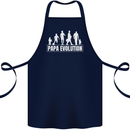 Papa Evolution Fathers Day Cotton Apron 100% Organic Navy Blue