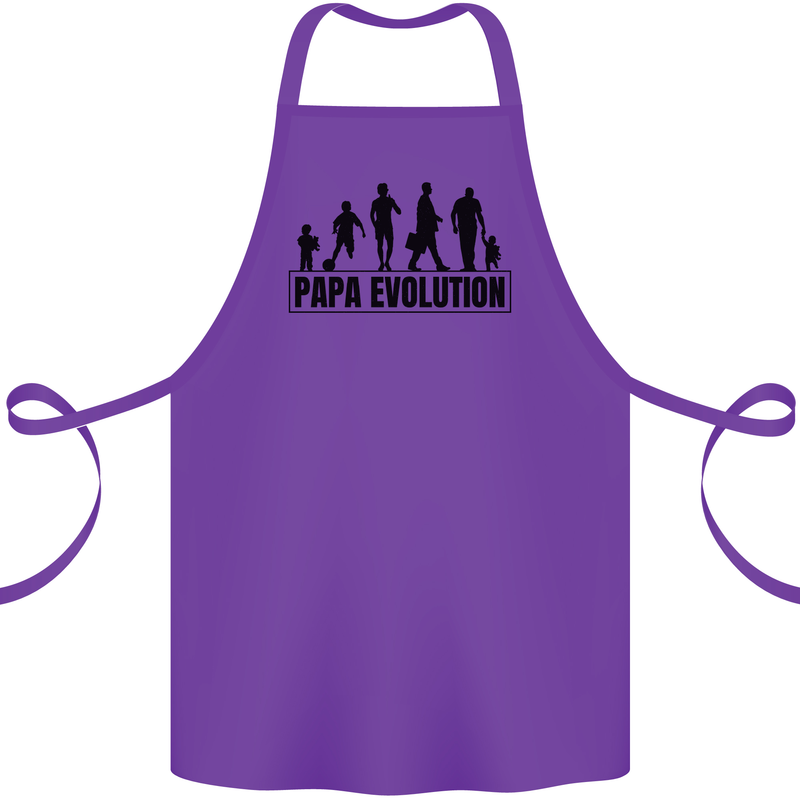 Papa Evolution Fathers Day Cotton Apron 100% Organic Purple