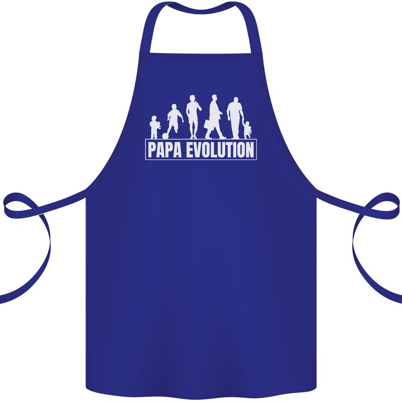 Papa Evolution Fathers Day Cotton Apron 100% Organic Royal Blue