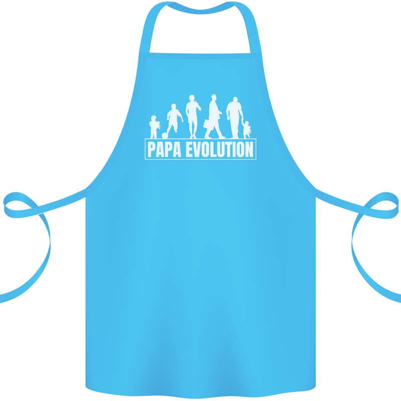 Papa Evolution Fathers Day Cotton Apron 100% Organic Turquoise