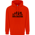 Papa Evolution Fathers Day Mens 80% Cotton Hoodie Bright Red