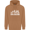 Papa Evolution Fathers Day Mens 80% Cotton Hoodie Caramel Latte