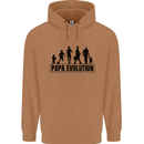 Papa Evolution Fathers Day Mens 80% Cotton Hoodie Caramel Latte
