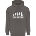 Papa Evolution Fathers Day Mens 80% Cotton Hoodie Charcoal