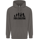 Papa Evolution Fathers Day Mens 80% Cotton Hoodie Charcoal