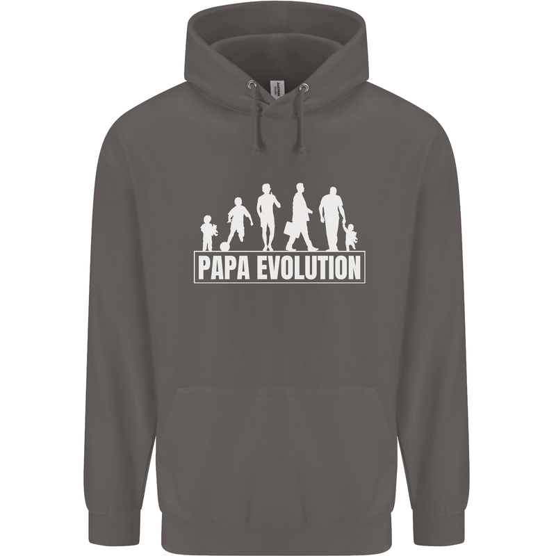 Papa Evolution Fathers Day Mens 80% Cotton Hoodie Charcoal