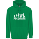Papa Evolution Fathers Day Mens 80% Cotton Hoodie Irish Green