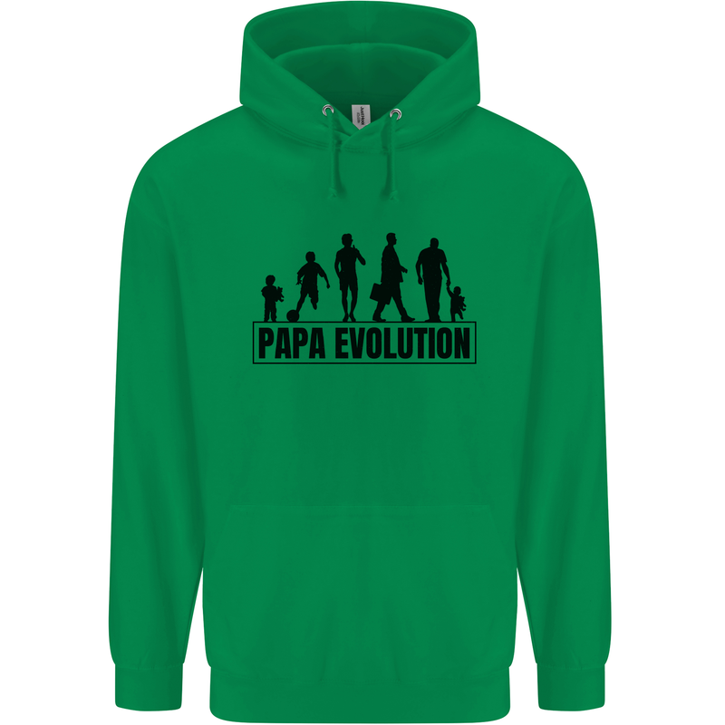 Papa Evolution Fathers Day Mens 80% Cotton Hoodie Irish Green