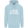 Papa Evolution Fathers Day Mens 80% Cotton Hoodie Light Blue