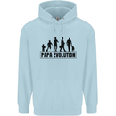 Papa Evolution Fathers Day Mens 80% Cotton Hoodie Light Blue