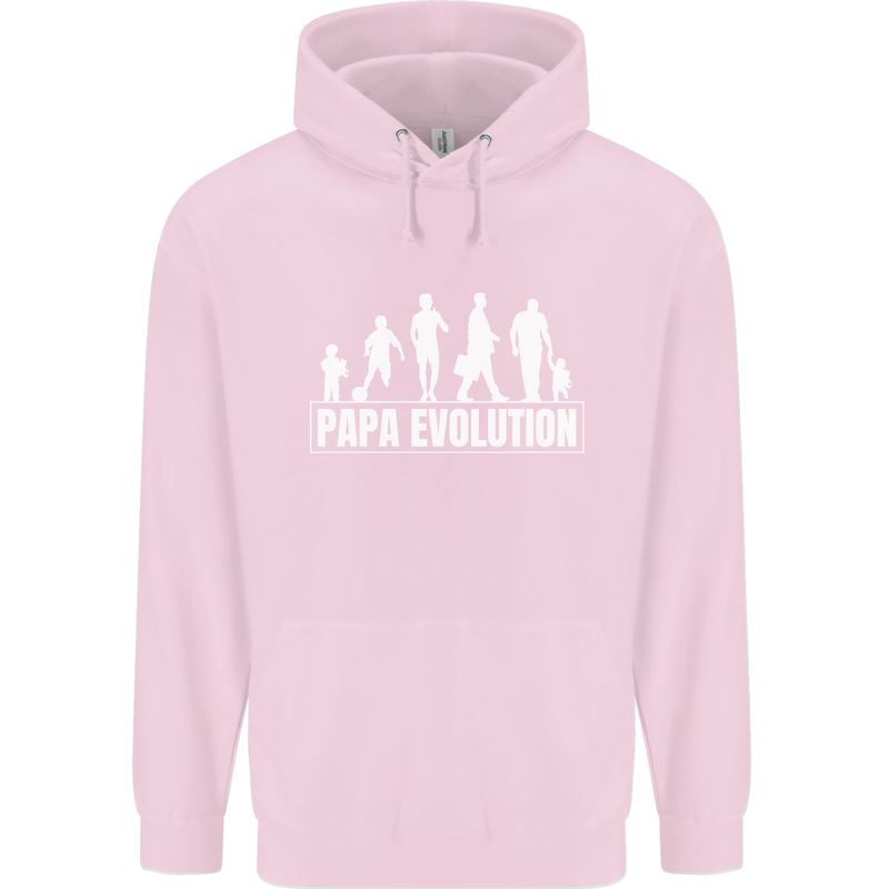 Papa Evolution Fathers Day Mens 80% Cotton Hoodie Light Pink