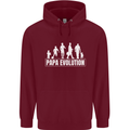 Papa Evolution Fathers Day Mens 80% Cotton Hoodie Maroon