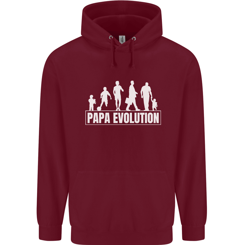 Papa Evolution Fathers Day Mens 80% Cotton Hoodie Maroon