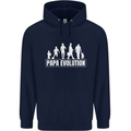 Papa Evolution Fathers Day Mens 80% Cotton Hoodie Navy Blue