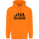 Papa Evolution Fathers Day Mens 80% Cotton Hoodie Orange