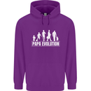 Papa Evolution Fathers Day Mens 80% Cotton Hoodie Purple