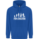 Papa Evolution Fathers Day Mens 80% Cotton Hoodie Royal Blue