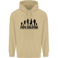 Papa Evolution Fathers Day Mens 80% Cotton Hoodie Sand