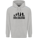 Papa Evolution Fathers Day Mens 80% Cotton Hoodie Sports Grey