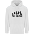 Papa Evolution Fathers Day Mens 80% Cotton Hoodie White