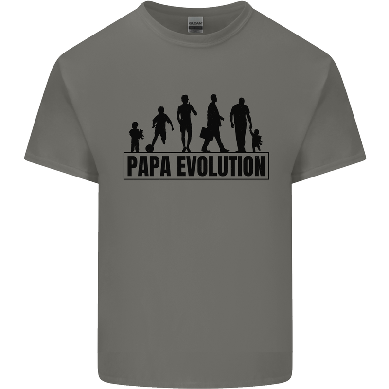 Papa Evolution Fathers Day Mens Cotton T-Shirt Tee Top Charcoal