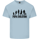 Papa Evolution Fathers Day Mens Cotton T-Shirt Tee Top Light Blue