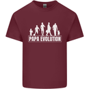Papa Evolution Fathers Day Mens Cotton T-Shirt Tee Top Maroon