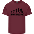 Papa Evolution Fathers Day Mens Cotton T-Shirt Tee Top Maroon
