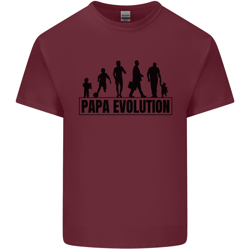 Papa Evolution Fathers Day Mens Cotton T-Shirt Tee Top Maroon
