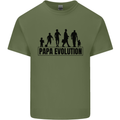 Papa Evolution Fathers Day Mens Cotton T-Shirt Tee Top Military Green