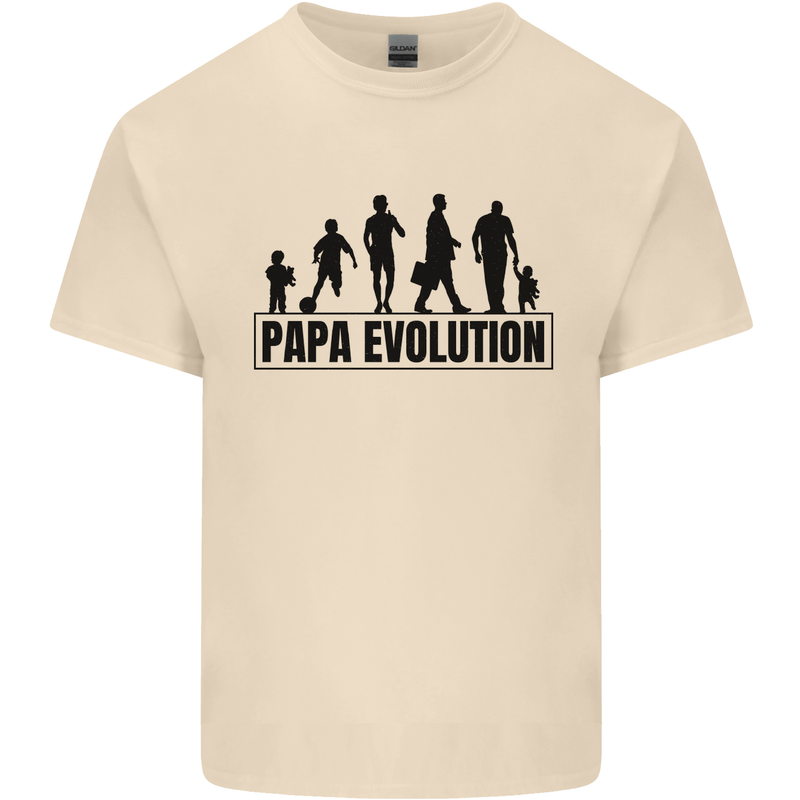 Papa Evolution Fathers Day Mens Cotton T-Shirt Tee Top Natural