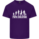 Papa Evolution Fathers Day Mens Cotton T-Shirt Tee Top Purple