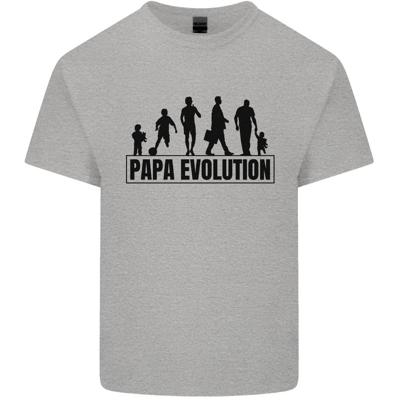 Papa Evolution Fathers Day Mens Cotton T-Shirt Tee Top Sports Grey