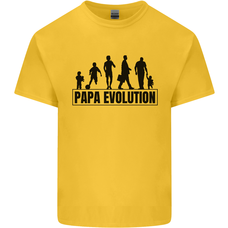 Papa Evolution Fathers Day Mens Cotton T-Shirt Tee Top Yellow