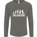 Papa Evolution Fathers Day Mens Long Sleeve T-Shirt Charcoal