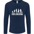Papa Evolution Fathers Day Mens Long Sleeve T-Shirt Navy Blue