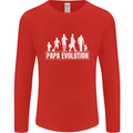 Papa Evolution Fathers Day Mens Long Sleeve T-Shirt Red