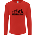 Papa Evolution Fathers Day Mens Long Sleeve T-Shirt Red