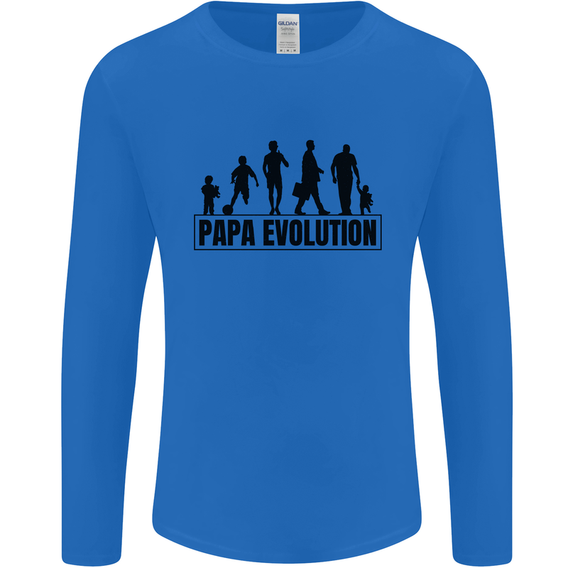 Papa Evolution Fathers Day Mens Long Sleeve T-Shirt Royal Blue