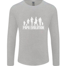 Papa Evolution Fathers Day Mens Long Sleeve T-Shirt Sports Grey