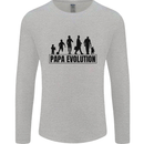 Papa Evolution Fathers Day Mens Long Sleeve T-Shirt Sports Grey